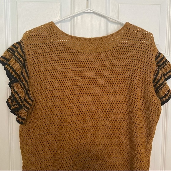 ANN Taylor Loft Boho Knit Shortsleeve Cotton blend Top Medium - Picture 6 of 6